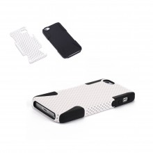 New Walleva White Shock Resistant Case For iPhone 5/5S - Mesh Style